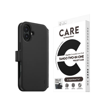 PanzerGlass CARE Tango Wallet Case for Apple iPhone 16 Plus 2024 - Black